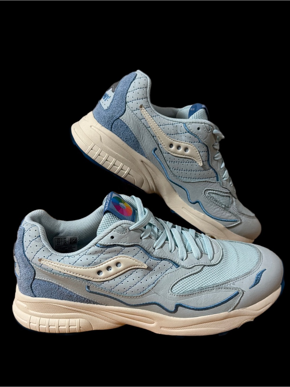 Saucony 3D GRID HURRICANE “Chromatic Pack” Light blue/White Men’s 10.5 NEW - Picture 3 of 13